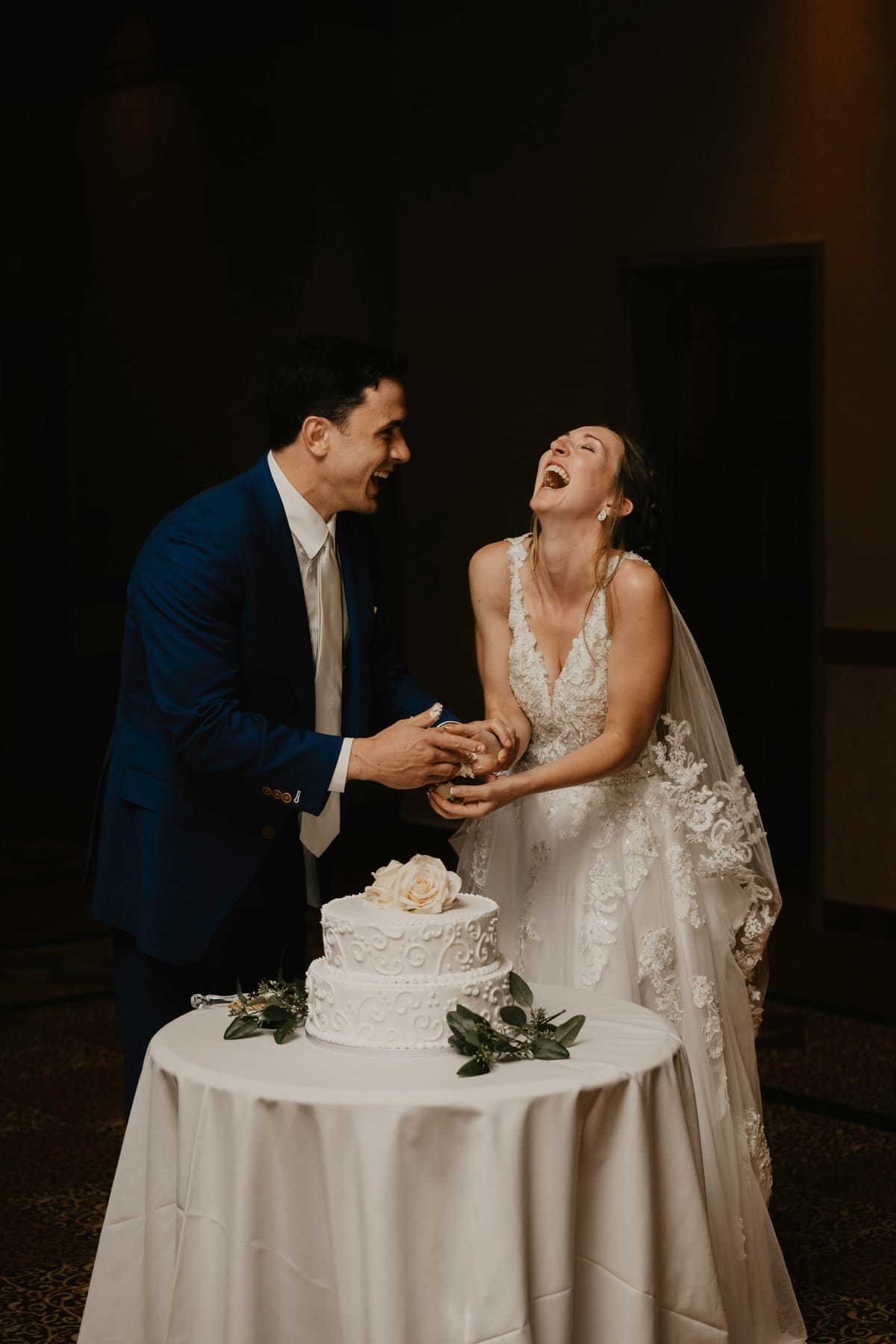 A couple on their wedding day.